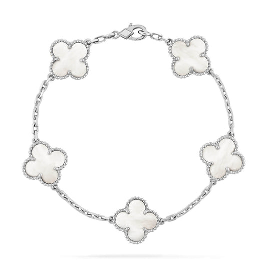 [Regal Jewels]CLOVER SILVER MOP 5 MOTIF BRACELET