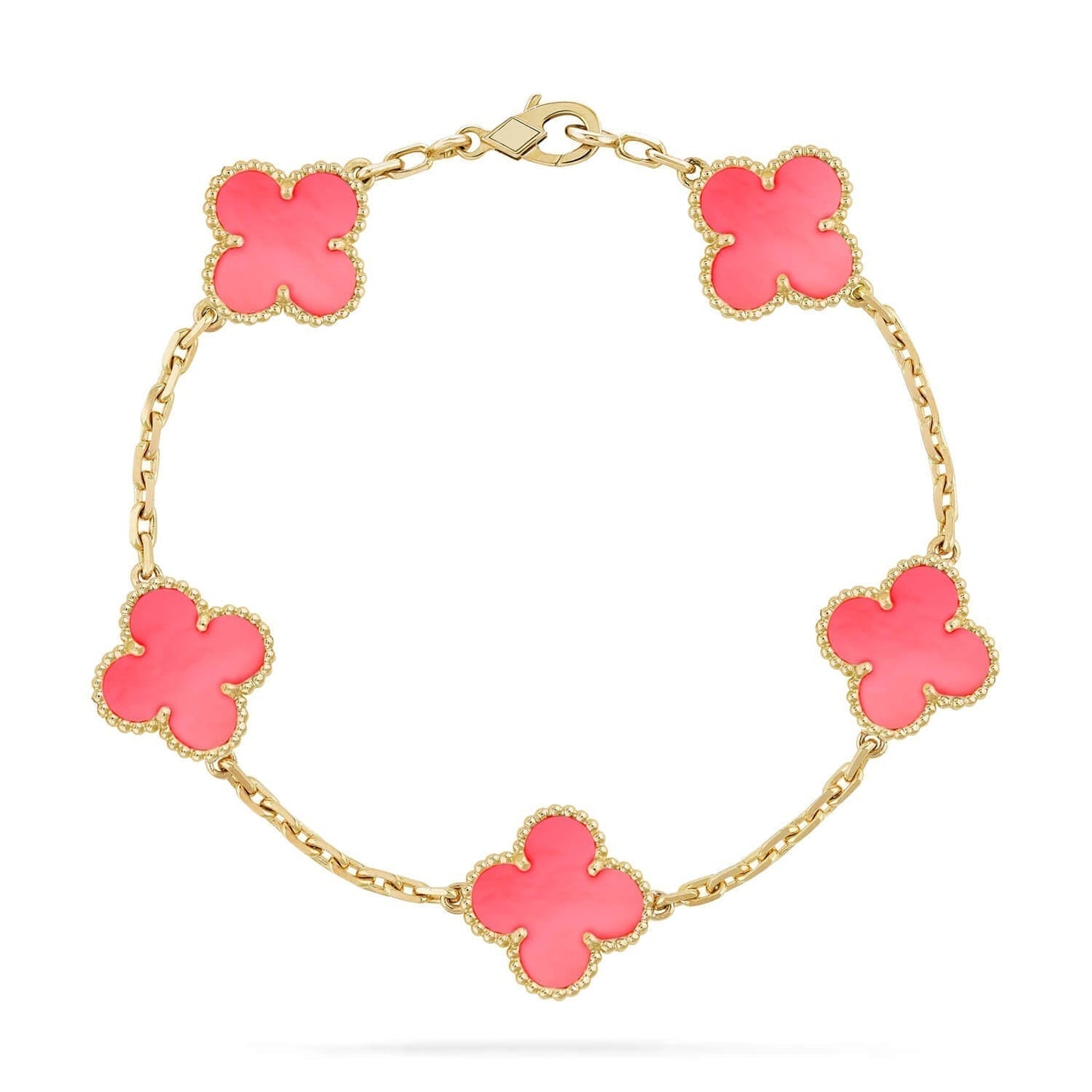 [Regal Jewels]CLOVER 5 PINK MOP BRACELET