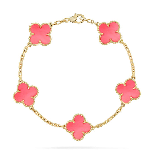 [Regal Jewels]CLOVER 5 PINK MOP BRACELET