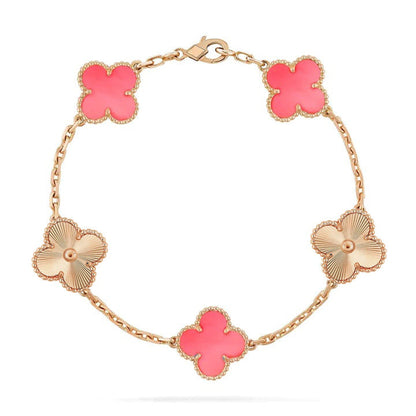 [Regal Jewels]CLOVER BRACELET 5 MOTIF PINK AND PINK GOLD