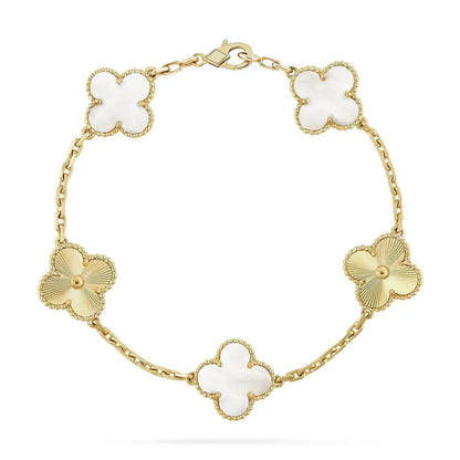 [Regal Jewels]CLOVER BRACELET 5 MOTIF WHITE MOP PINK GOLD