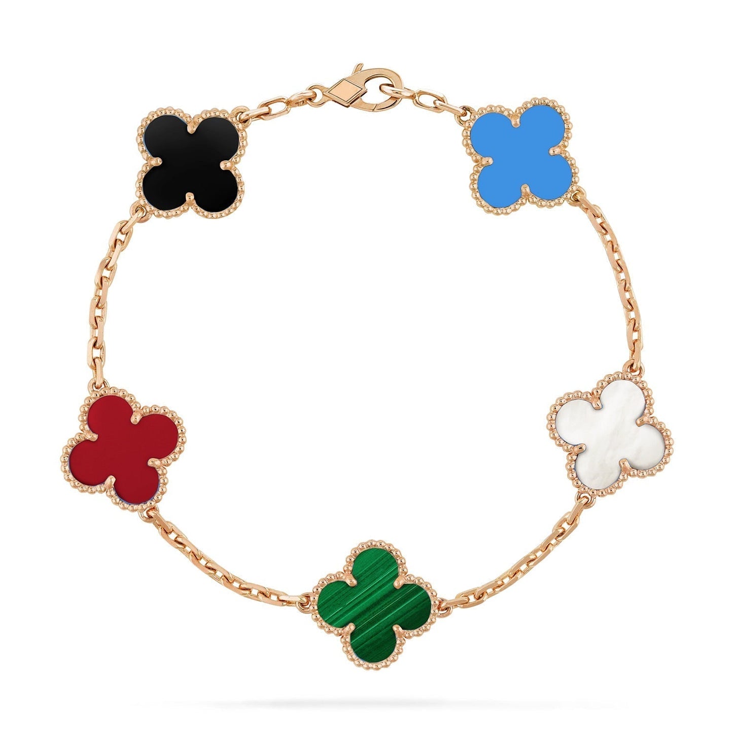 [Regal Jewels]CLOVER 5 MOTIFS MULTICOLOR  BRACELET