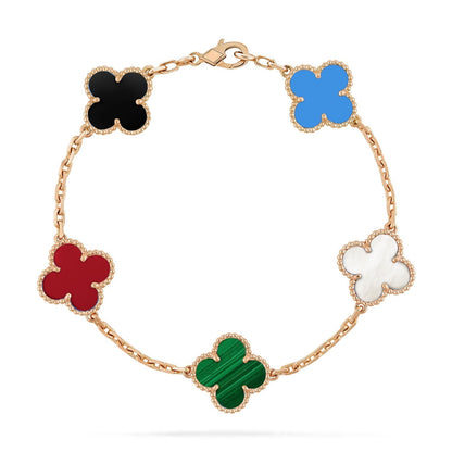 [Regal Jewels]CLOVER 5 MOTIFS MULTICOLOR  BRACELET