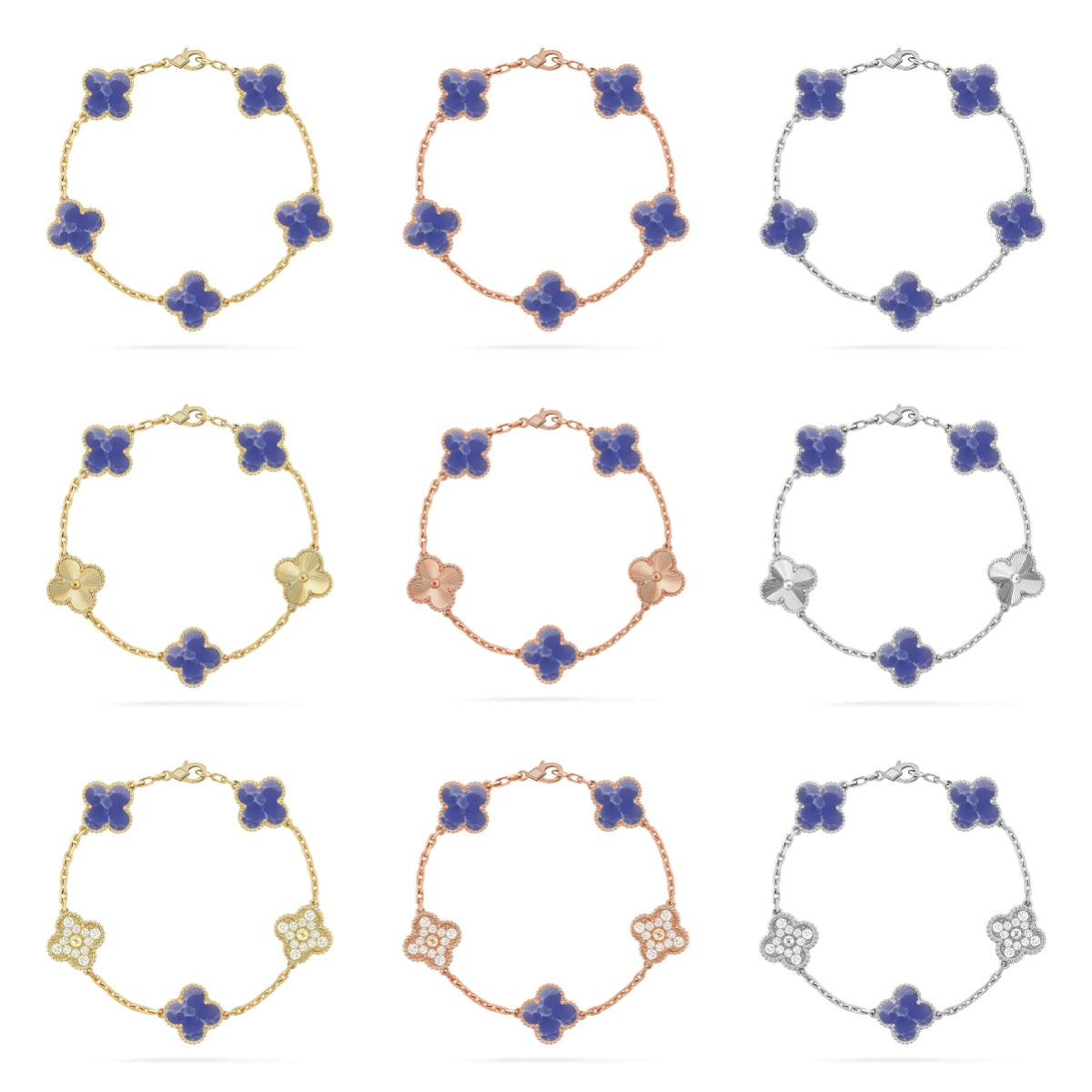 [Regal Jewels]CLOVER 5 MOTIF BLUE VEINS BRACELET COLLECTION