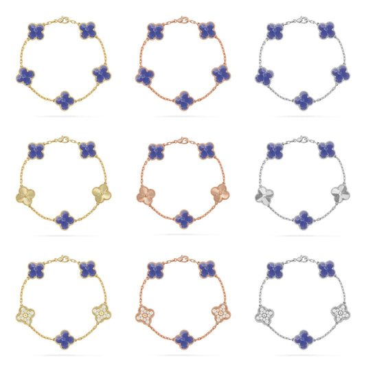 [Regal Jewels]CLOVER 5 MOTIF BLUE VEINS BRACELET COLLECTION