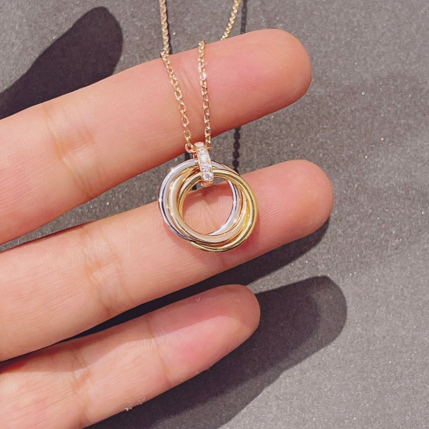 [Regal Jewels]TRINITY NECKLACE GOLD  DIAMONDS