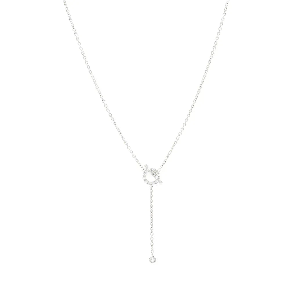 [Regal Jewels]FINESSE SILVER DIAMOND NECKLACE