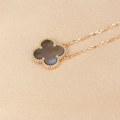[Regal Jewels]CLOVER 15MM  GRAY MOTHER OF PEARL NECKLACE
