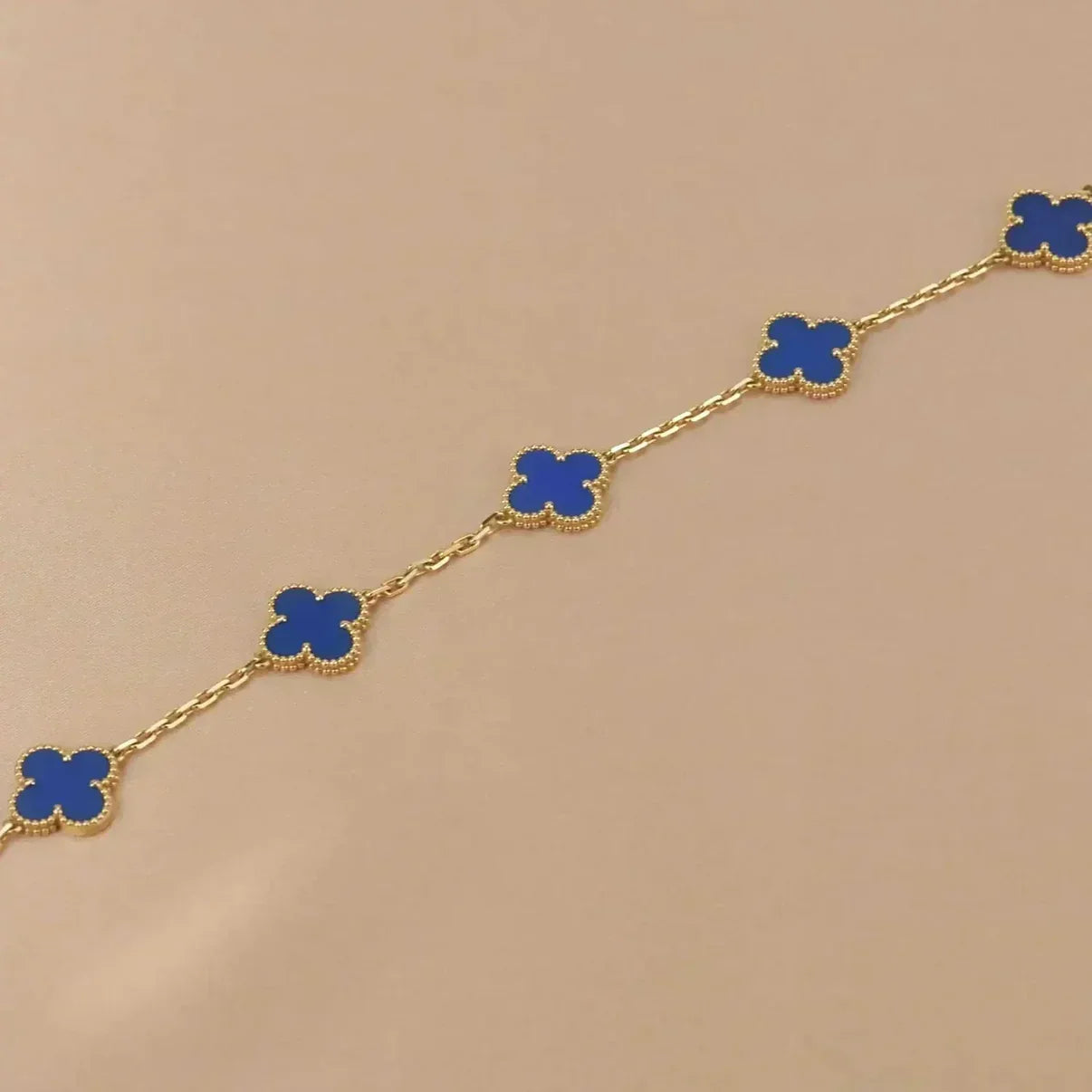 [Regal Jewels]CLOVER 5 MOTIF BLUE AGATE BRACELET COLLECTION