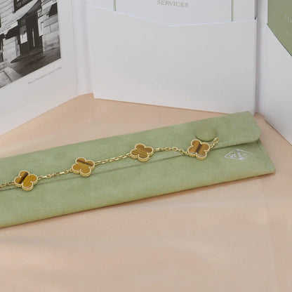[Regal Jewels]CLOVER 5 MOTIFS TIGER EYE BRACELET COLLECTION