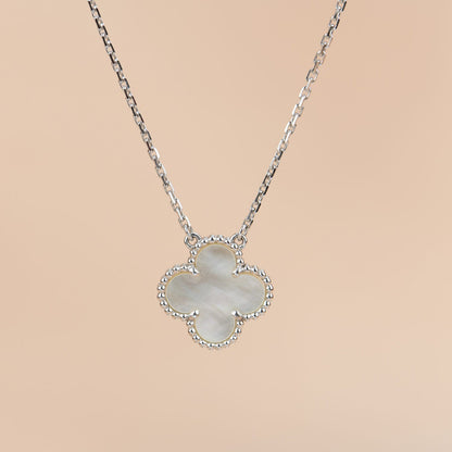[Regal Jewels]CLOVER  15MM WHITE MOTHER-OF-PEARL SILVER
