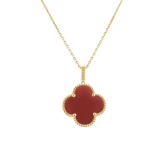 [Regal Jewels]CLOVER 25MM NECKLACE GOLD CARNELIAN