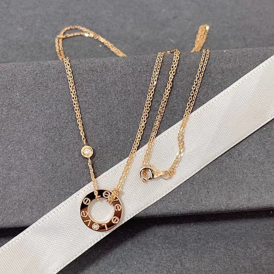 [Regal Jewels]LOVE NECKLACE 16MM 2 DIAMONDS