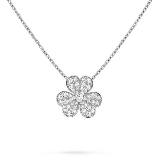 [Regal Jewels]CLOVER DIAMOND NECKLACE SILVER