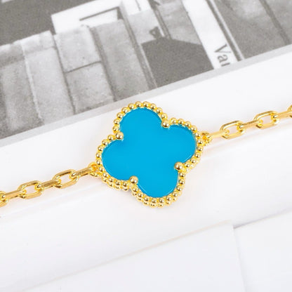 [Regal Jewels]CLOVER 5 MOTIFS TURQUOISE BRACELET