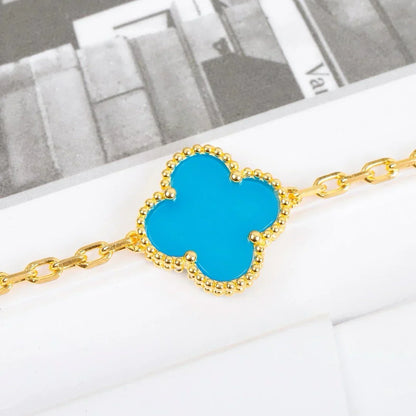 [Regal Jewels]CLOVER 5 MOTIF TURQUOISE BRACELET COLLECTION