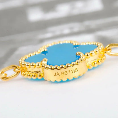 [Regal Jewels]CLOVER 5 MOTIF TURQUOISE BRACELET COLLECTION