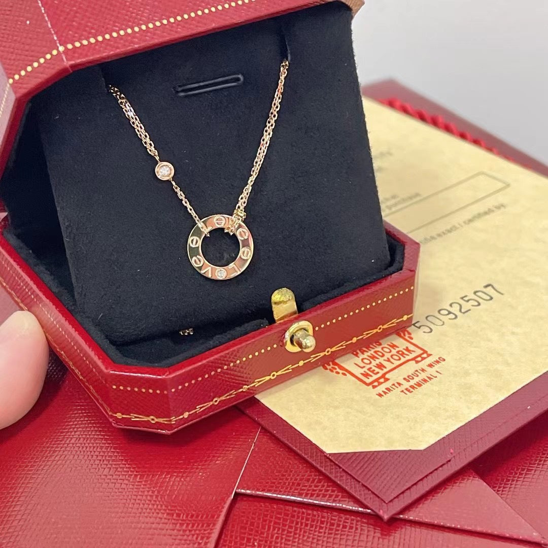 [Regal Jewels]LOVE NECKLACE 16MM 2 DIAMONDS
