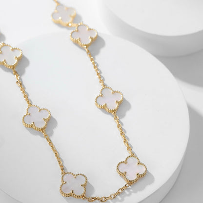 [Regal Jewels]CLOVER 10 MOTIFS WHITE MOTHER OF PEARL NECKLACE