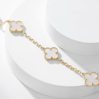 [Regal Jewels]CLOVER 10 MOTIFS WHITE MOTHER OF PEARL NECKLACE