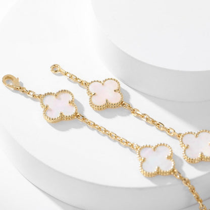 [Regal Jewels]CLOVER 10 MOTIFS WHITE MOTHER OF PEARL NECKLACE
