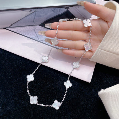 [Regal Jewels]CLOVER 10 MOTIFS WHITE MOTHER OF PEARL NECKLACE