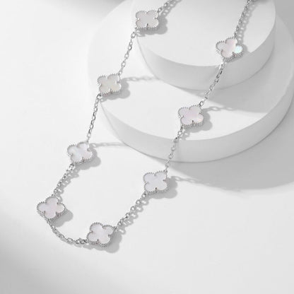 [Regal Jewels]CLOVER 10 MOTIFS WHITE MOTHER OF PEARL NECKLACE