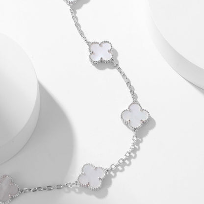 [Regal Jewels]CLOVER 10 MOTIFS WHITE MOTHER OF PEARL NECKLACE