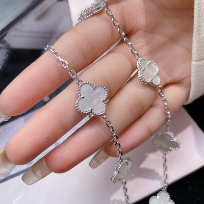 [Regal Jewels]CLOVER 10 MOTIFS WHITE MOTHER OF PEARL NECKLACE