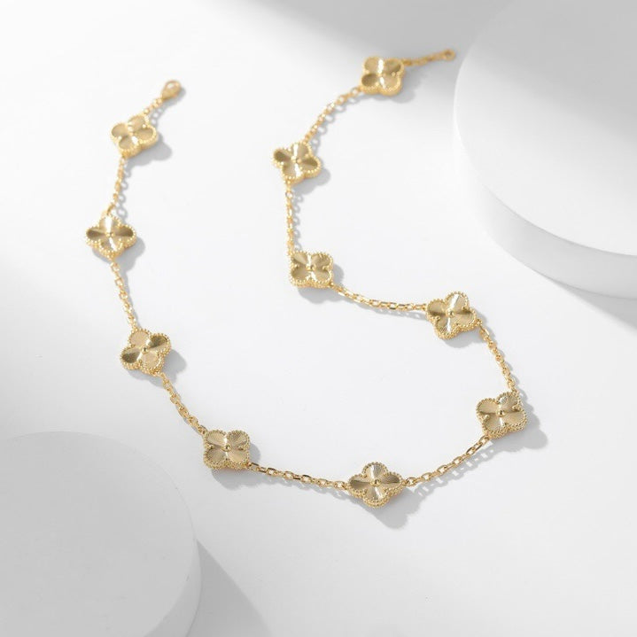 [Regal Jewels]CLOVER 10 MOTIFS LASER NECKLACE