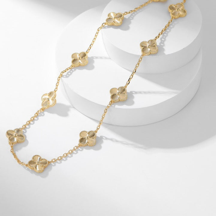 [Regal Jewels]CLOVER 10 MOTIFS LASER NECKLACE