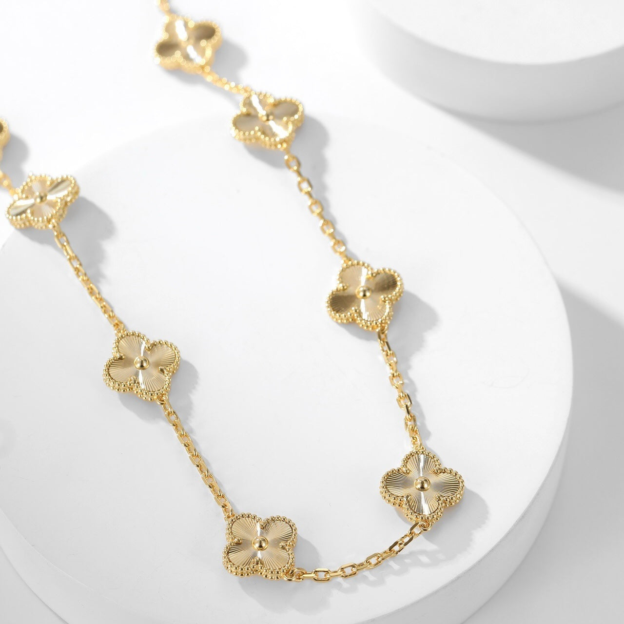 [Regal Jewels]CLOVER 10 MOTIFS LASER NECKLACE