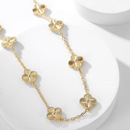 [Regal Jewels]CLOVER 10 MOTIFS LASER NECKLACE