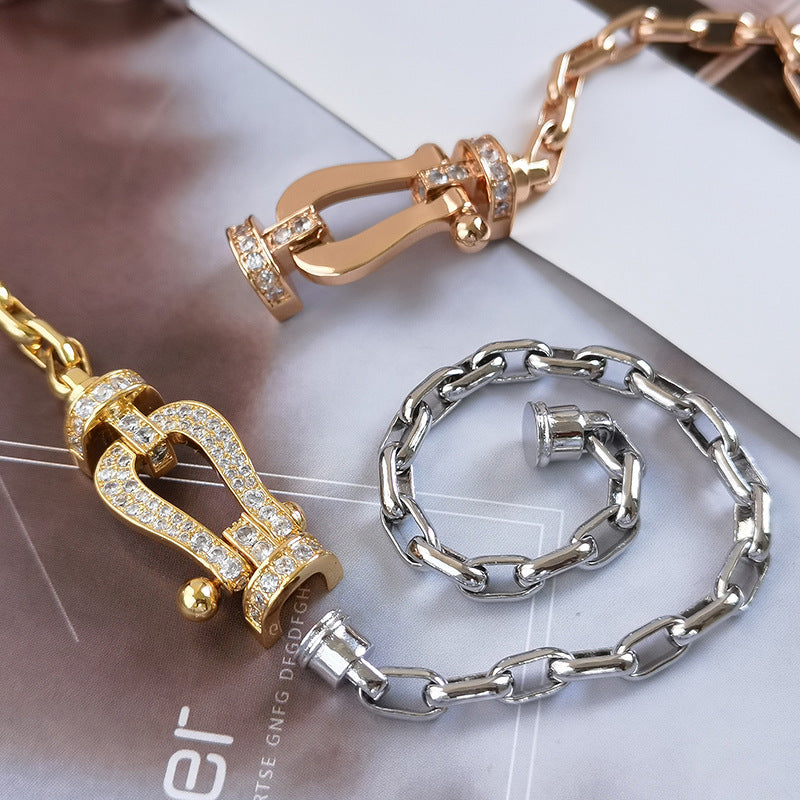 [Regal Jewels]FORCE LARGE HORSESHOE CLASP  METAL BRACELET