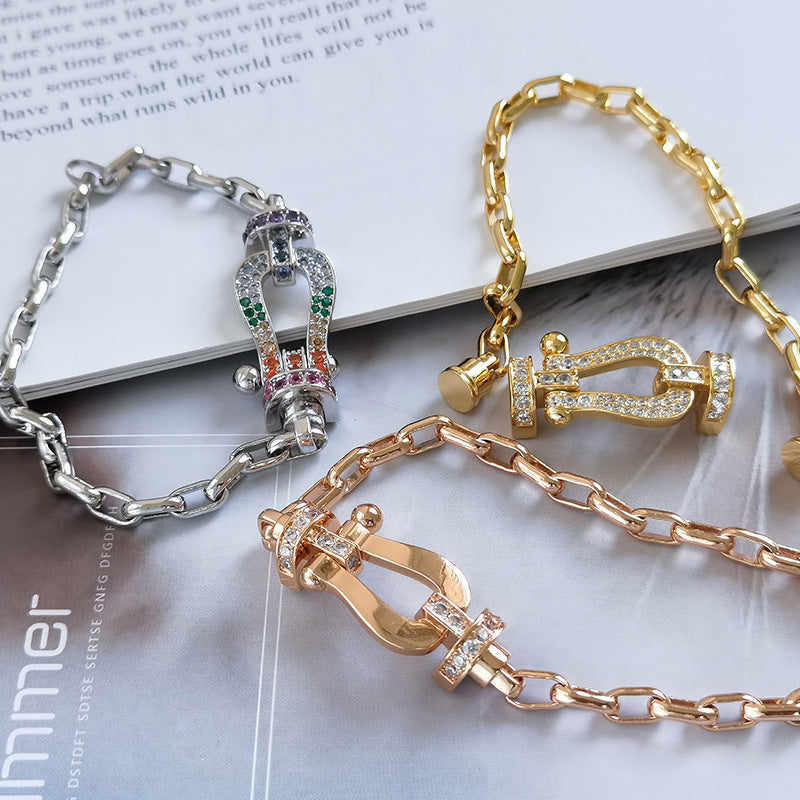 [Regal Jewels]FORCE LARGE HORSESHOE CLASP  METAL BRACELET
