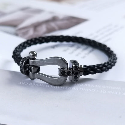 [Regal Jewels]FORCE LARGE SERIES HORSESHOE BLACK SAMURAI BRACELET