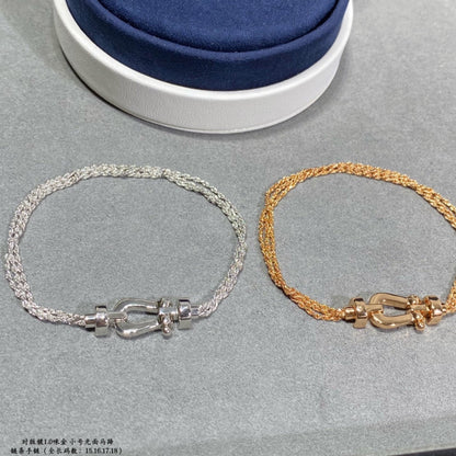 [Regal Jewels]FORCE SMALL HORSESHOE  DIAMOND CHAIN ROPE BRACELET