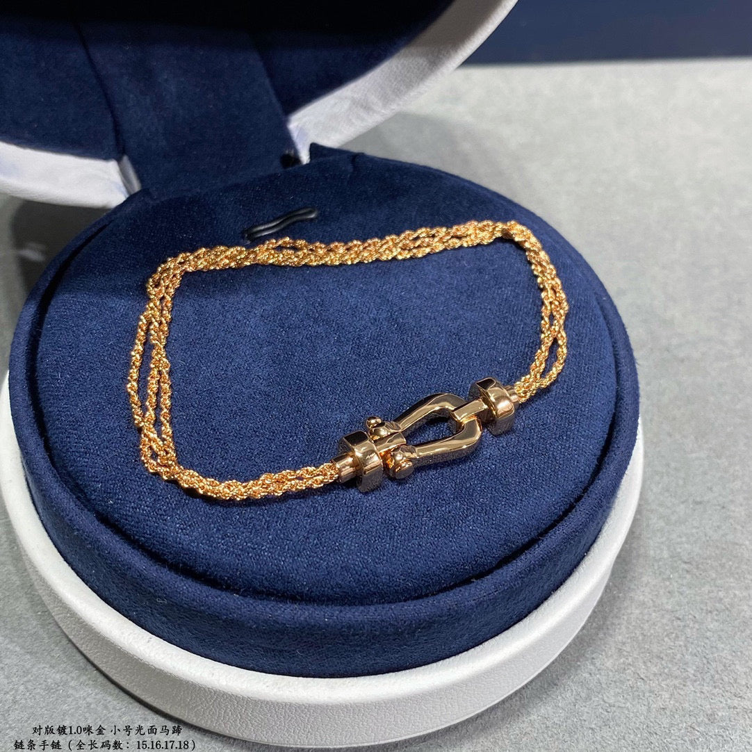 [Regal Jewels]FORCE SMALL HORSESHOE  DIAMOND CHAIN ROPE BRACELET