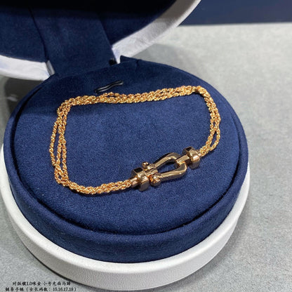 [Regal Jewels]FORCE SMALL HORSESHOE  DIAMOND CHAIN ROPE BRACELET