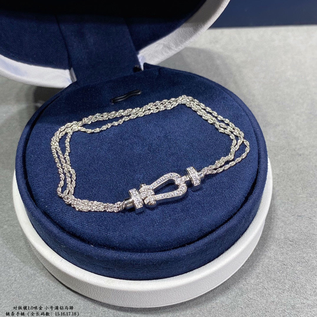 [Regal Jewels]FORCE SMALL HORSESHOE  DIAMOND CHAIN ROPE BRACELET