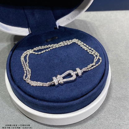 [Regal Jewels]FORCE SMALL HORSESHOE  DIAMOND CHAIN ROPE BRACELET