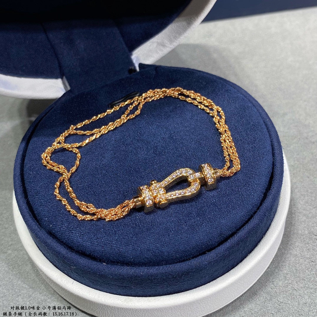 [Regal Jewels]FORCE SMALL HORSESHOE  DIAMOND CHAIN ROPE BRACELET