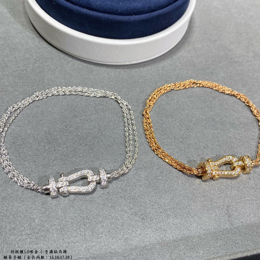 [Regal Jewels]FORCE SMALL HORSESHOE  DIAMOND CHAIN ROPE BRACELET