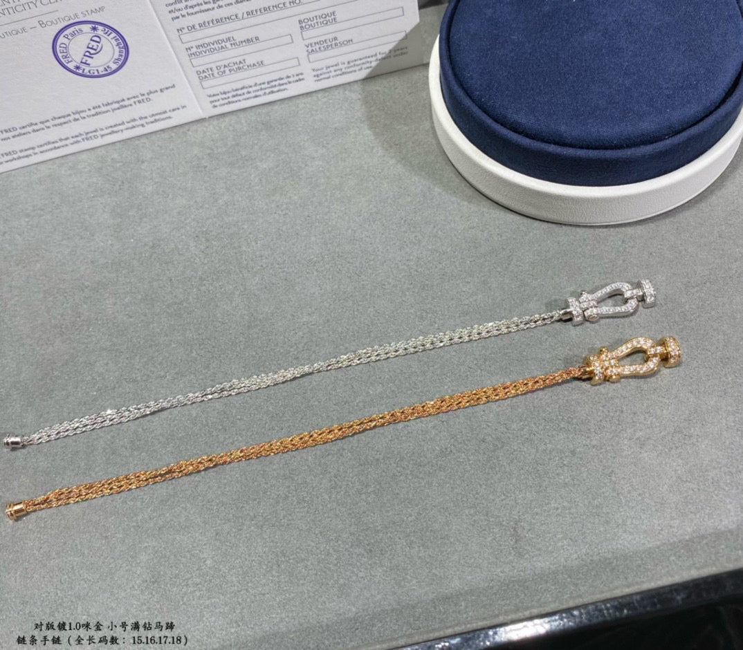 [Regal Jewels]FORCE SMALL HORSESHOE  DIAMOND CHAIN ROPE BRACELET