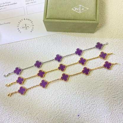 [Regal Jewels]CLOVER 5 MOTIF VIOLET BRACELET COLLECTION