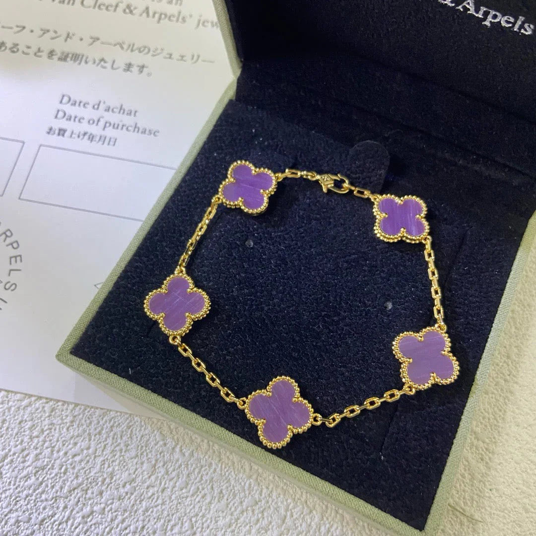 [Regal Jewels]CLOVER 5 MOTIF VIOLET BRACELET COLLECTION