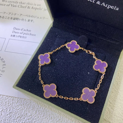 [Regal Jewels]CLOVER 5 MOTIF VIOLET BRACELET COLLECTION