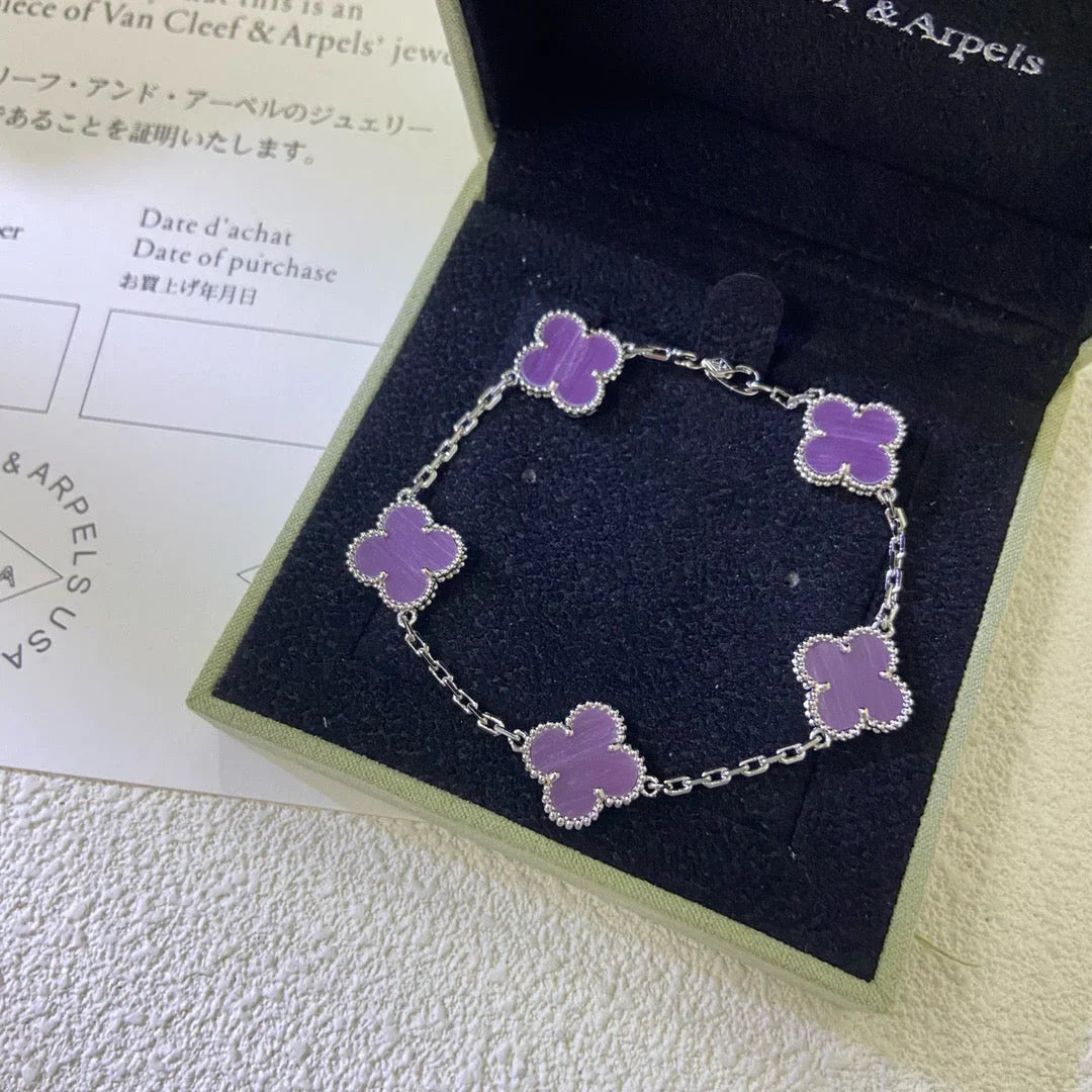 [Regal Jewels]CLOVER 5 MOTIF VIOLET BRACELET COLLECTION