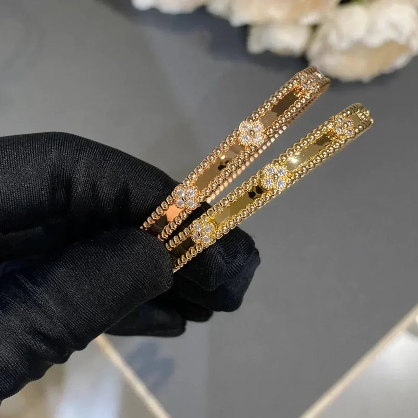[Regal Jewels]CLOVER BRACELET 4MM DIAMONDS