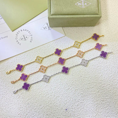 [Regal Jewels]CLOVER 5 MOTIF VIOLET BRACELET COLLECTION